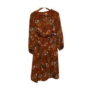 Chico’s floral sheer sleeved lightweight dress size 0.5P small